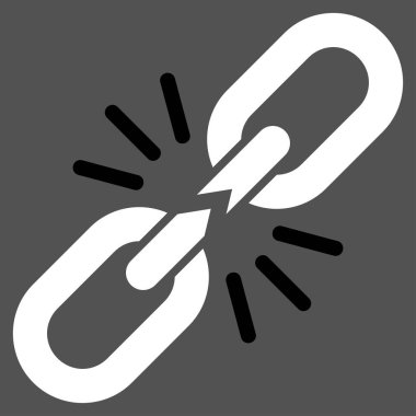 Zincir bağlantı düz vektör simgesi kırmak