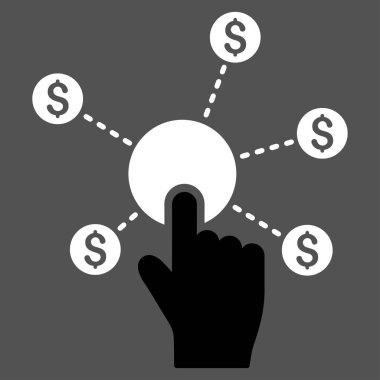 Finansal ağ düz vektör simgesini tıklatın