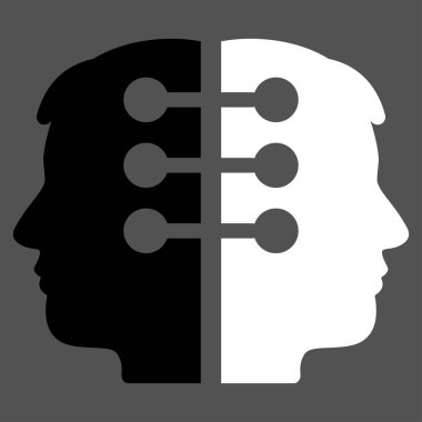 Çift kafa düz vektör simge arabirimi