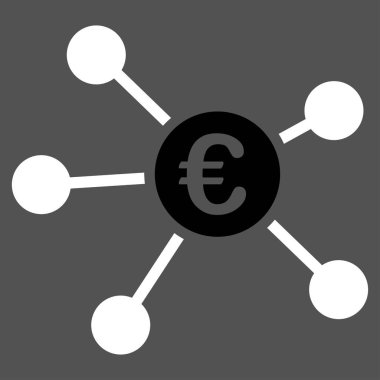 Euro bağlantılar düz vektör simgesi