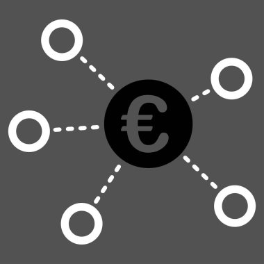Euro ağ düz vektör simgesi