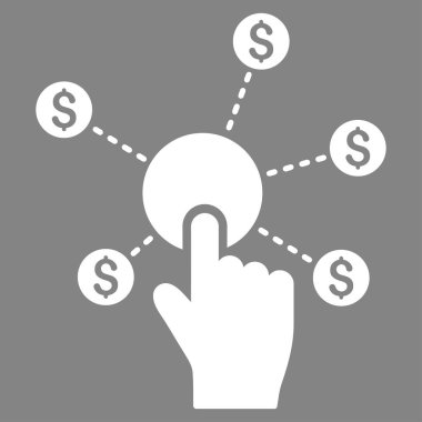 Finansal ağ düz vektör simgesini tıklatın