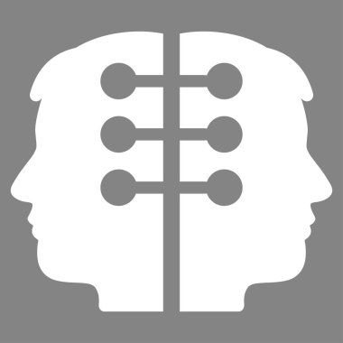 Çift kafa düz vektör simge arabirimi