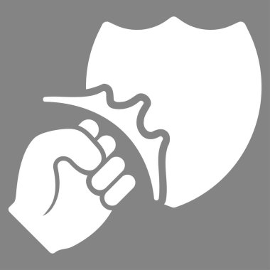 Yumruk Strike kalkan düz vektör simgesi