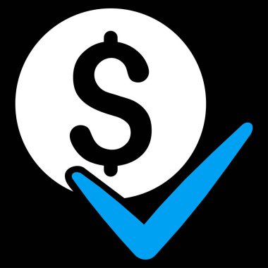 Ödeme düz vektör simgesi kabul