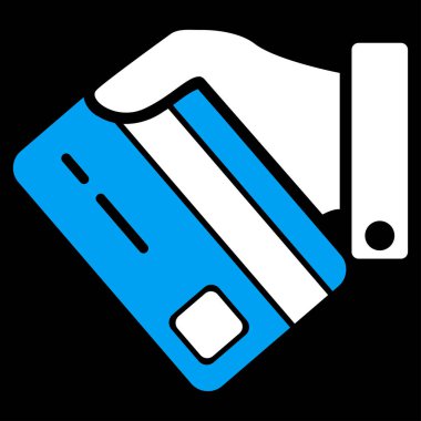 Kartı ödeme düz vektör simgesi