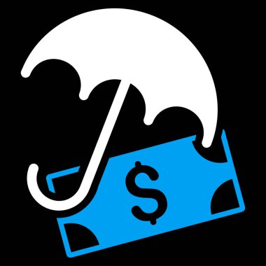 Mali şemsiye düz vektör simgesi