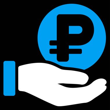 Rublesi para ödeme el düz vektör simgesi