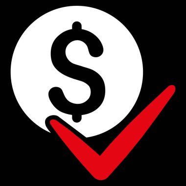 Ödeme düz vektör simgesi kabul