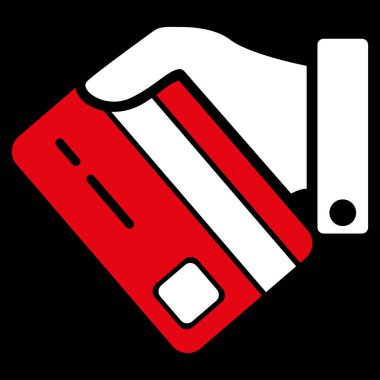 Kartı ödeme düz vektör simgesi