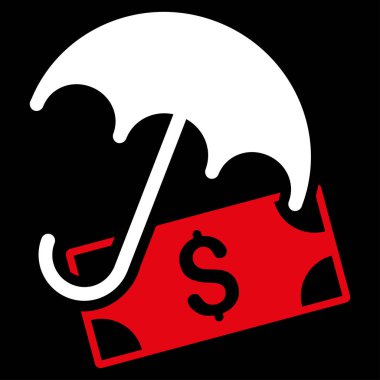 Mali şemsiye düz vektör simgesi