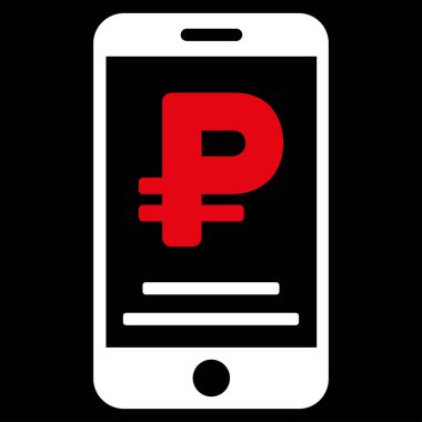 Rublesi mobil ödeme düz vektör simgesi