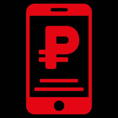 Rublesi mobil ödeme düz vektör simgesi