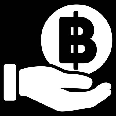 Bahtı para ödeme el düz vektör simgesi