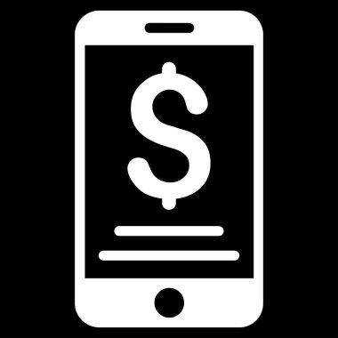 Doları mobil ödeme düz vektör simgesi