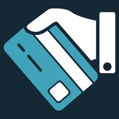 Kartı ödeme düz vektör simgesi