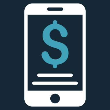 Doları mobil ödeme düz vektör simgesi