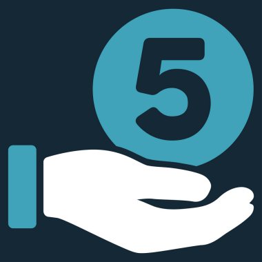 Beş sent ödeme el düz vektör simgesi