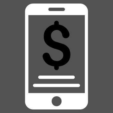 Doları mobil ödeme düz vektör simgesi