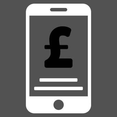 Lirası mobil ödeme düz vektör simgesi