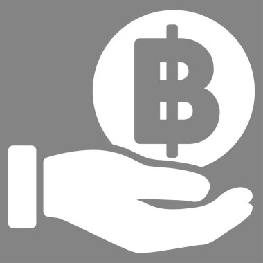 Bahtı para ödeme el düz vektör simgesi