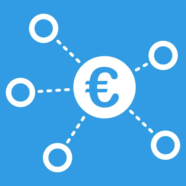 Euro hálózati lapos Vector Icon — Stock Vector