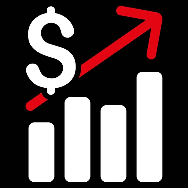 Financial Chart Flat Vector Icon — Stock Vector