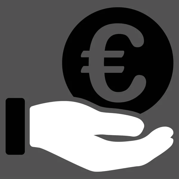 Euro mynt betalning handikonen platt vektor — Stock vektor