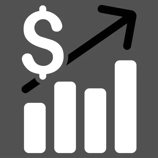 Gráfico Financeiro Flat Vector Icon — Vetor de Stock