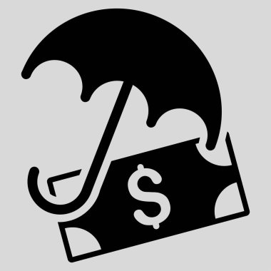 Mali şemsiye düz vektör simgesi