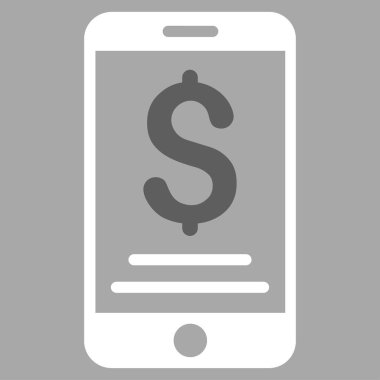 Doları mobil ödeme düz vektör simgesi