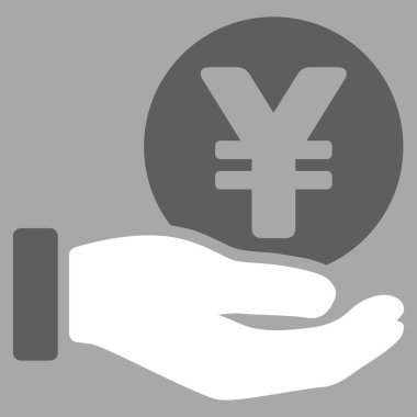 Yen para ödeme el düz vektör simgesi