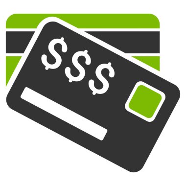 Kredi kartları düz vektör simgesi