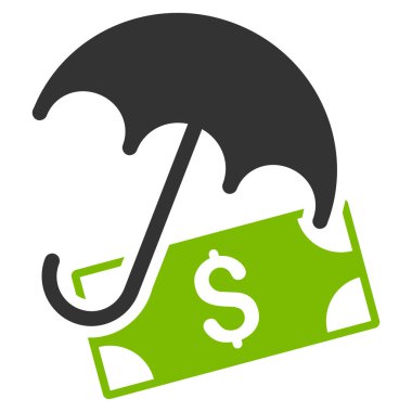 Mali şemsiye düz vektör simgesi