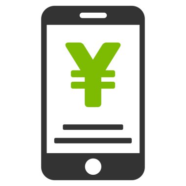 Yen mobil ödeme düz vektör simgesi