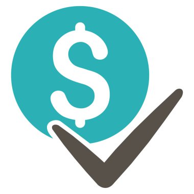 Ödeme düz vektör simgesi kabul