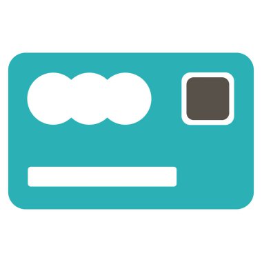 Banka kartı düz vektör simgesi