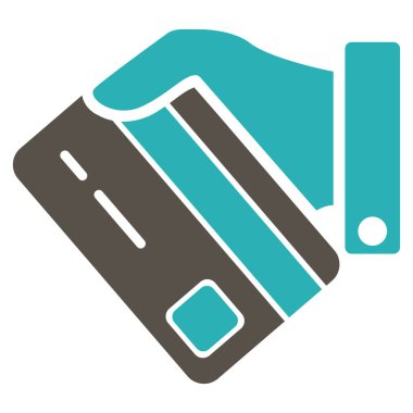 Kartı ödeme düz vektör simgesi