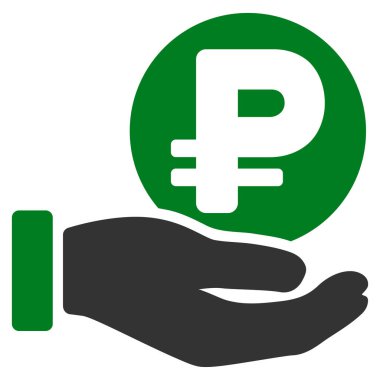 Rublesi para ödeme el düz vektör simgesi