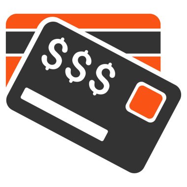 Kredi kartları düz vektör simgesi