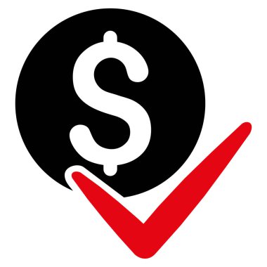 Ödeme düz vektör simgesi kabul