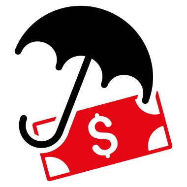 Mali şemsiye düz vektör simgesi