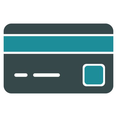 Banka kartı düz vektör simgesi