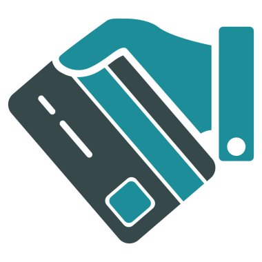 Kartı ödeme düz vektör simgesi