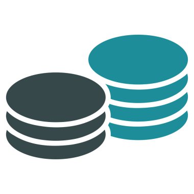 Sikkeler düz vektör simgesi