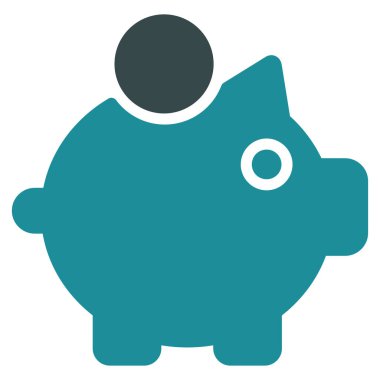 Piggy Bank Düz Vektör Simgesi