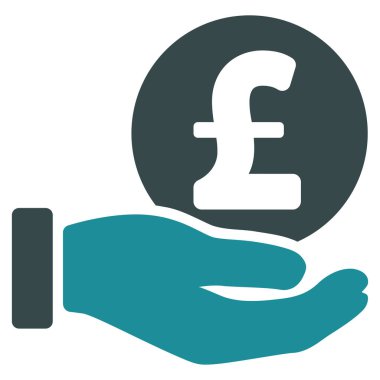 Lirası para ödeme el düz vektör simgesi