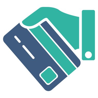 Kartı ödeme düz vektör simgesi