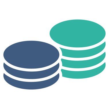 Sikkeler düz vektör simgesi