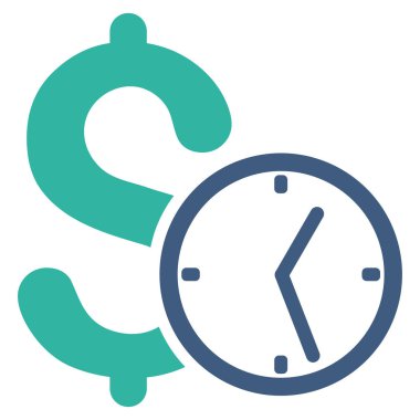 Doları kredi düz vektör simgesi